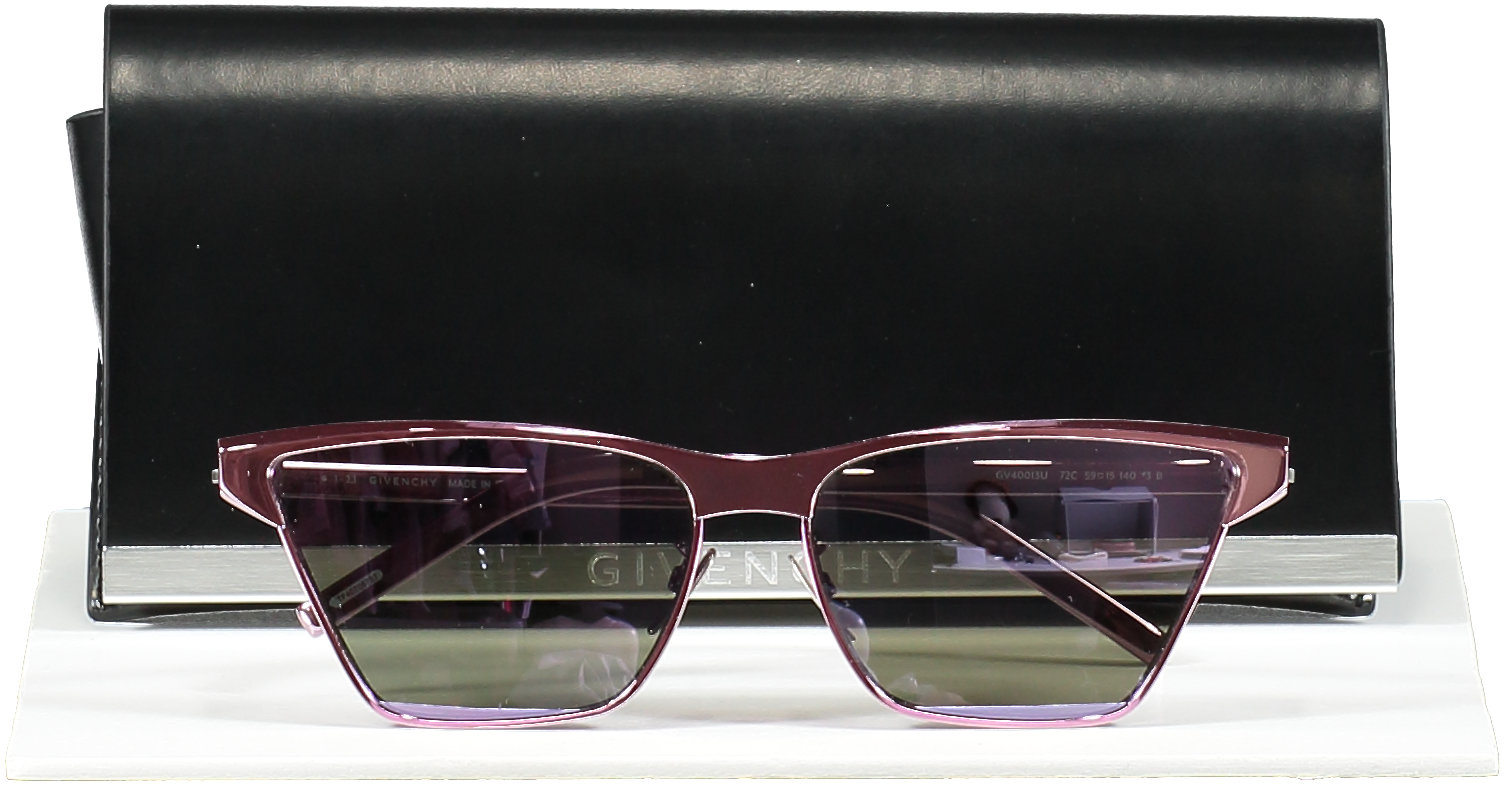 GIvenchy Pink Mirrored Cut Cat-eye Nylon Sunglasses in case
